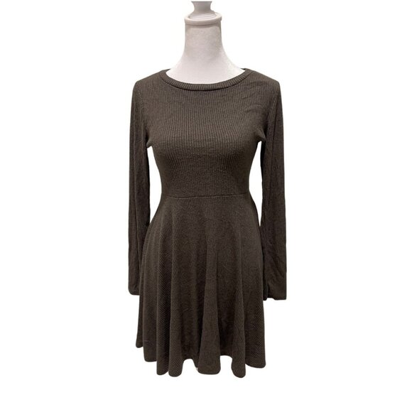 Lulus Women's Brown Long Sleeve Mini Chic Dress Size Medium - Picture 1 of 3